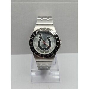Indianapolis Colts Game Time Quartz Analog Mens Watch Stainless Band New Battery